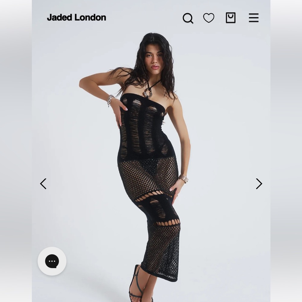 Jaded London Venus Knit Mix Halter Neck Maxi Dress